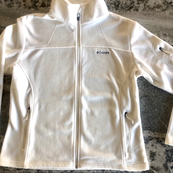 Winter white Womens Columbia fleece jacket - Picture 1 of 8